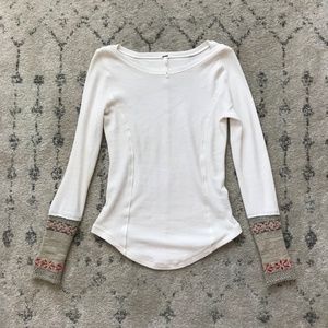 Free People White Long Sleeve Thermal- brand new